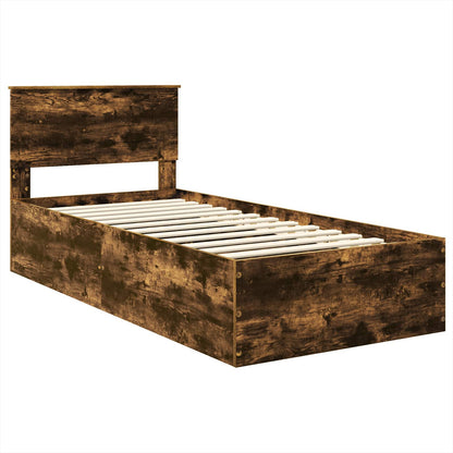 Bettrahmen Geräucherte Eiche 75 x 190 cm Holzwerkstoff
