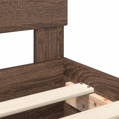 Bettrahmen Braun Eichen-Optik 75 x 190 cm Holzwerkstoff