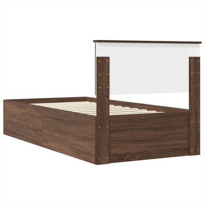 Bettrahmen Braun Eichen-Optik 75 x 190 cm Holzwerkstoff