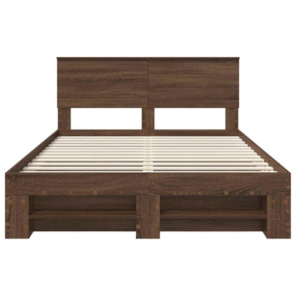 Bettrahmen Braun Eichen-Optik 140 x 200 cm Holzwerkstoff