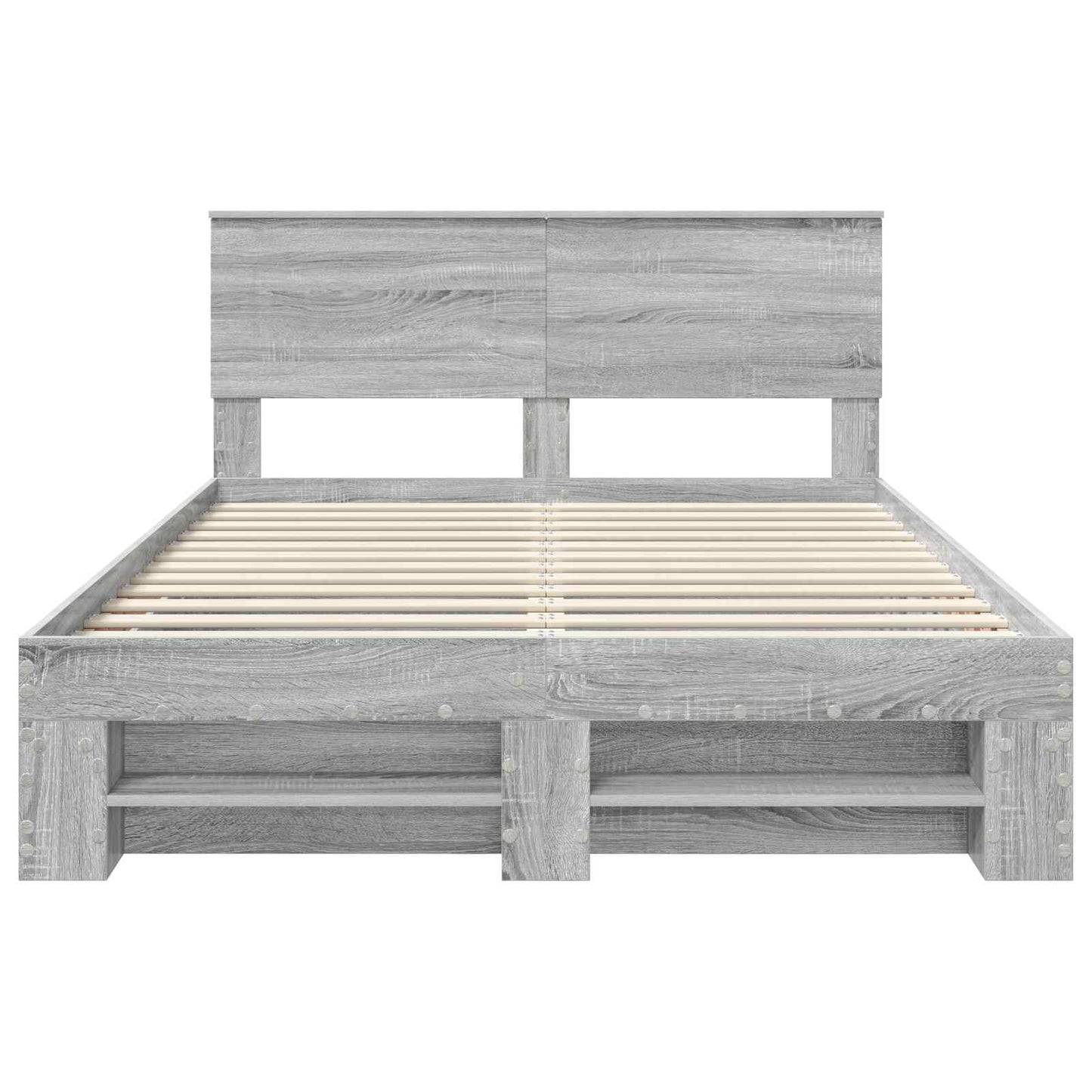 Bettrahmen Graues Sonoma 140 x 200 cm Holzwerkstoff