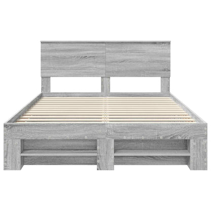 Bettrahmen Graues Sonoma 140 x 200 cm Holzwerkstoff