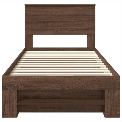 Bettrahmen Braun Eichen-Optik 90 x 200 cm Holzwerkstoff