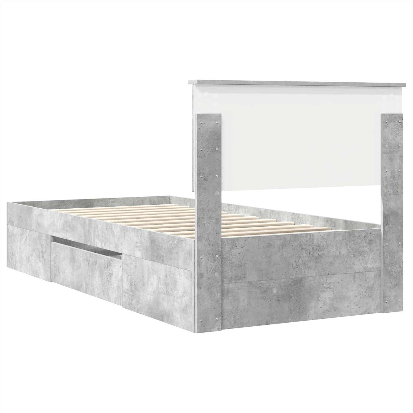 Bettrahmen mit Kopfteil Beton Grau 80 x 200 cm Holzwerkstoff