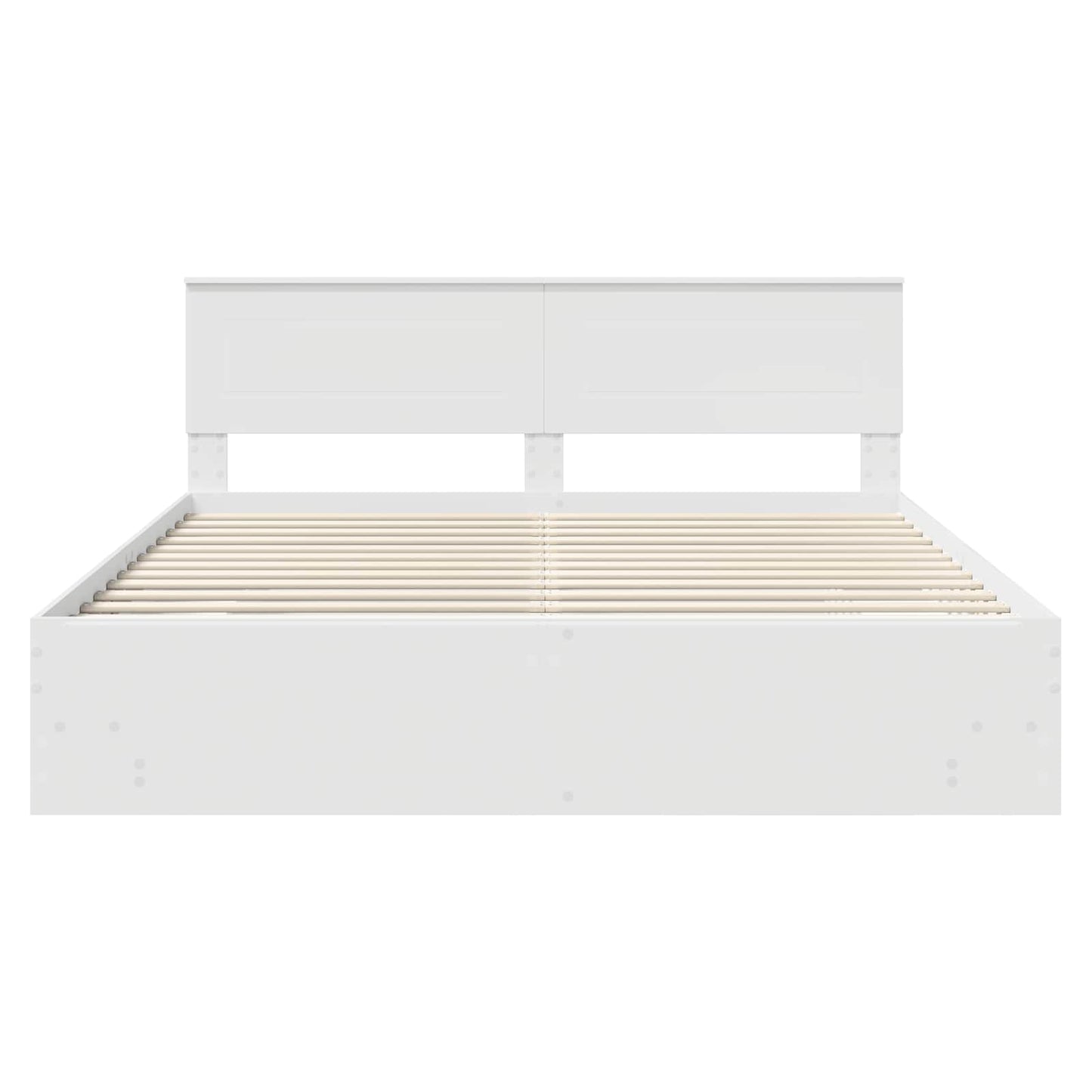 Bettrahmen mit Kopfteil Weiß 180 x 200 cm Holzwerkstoff