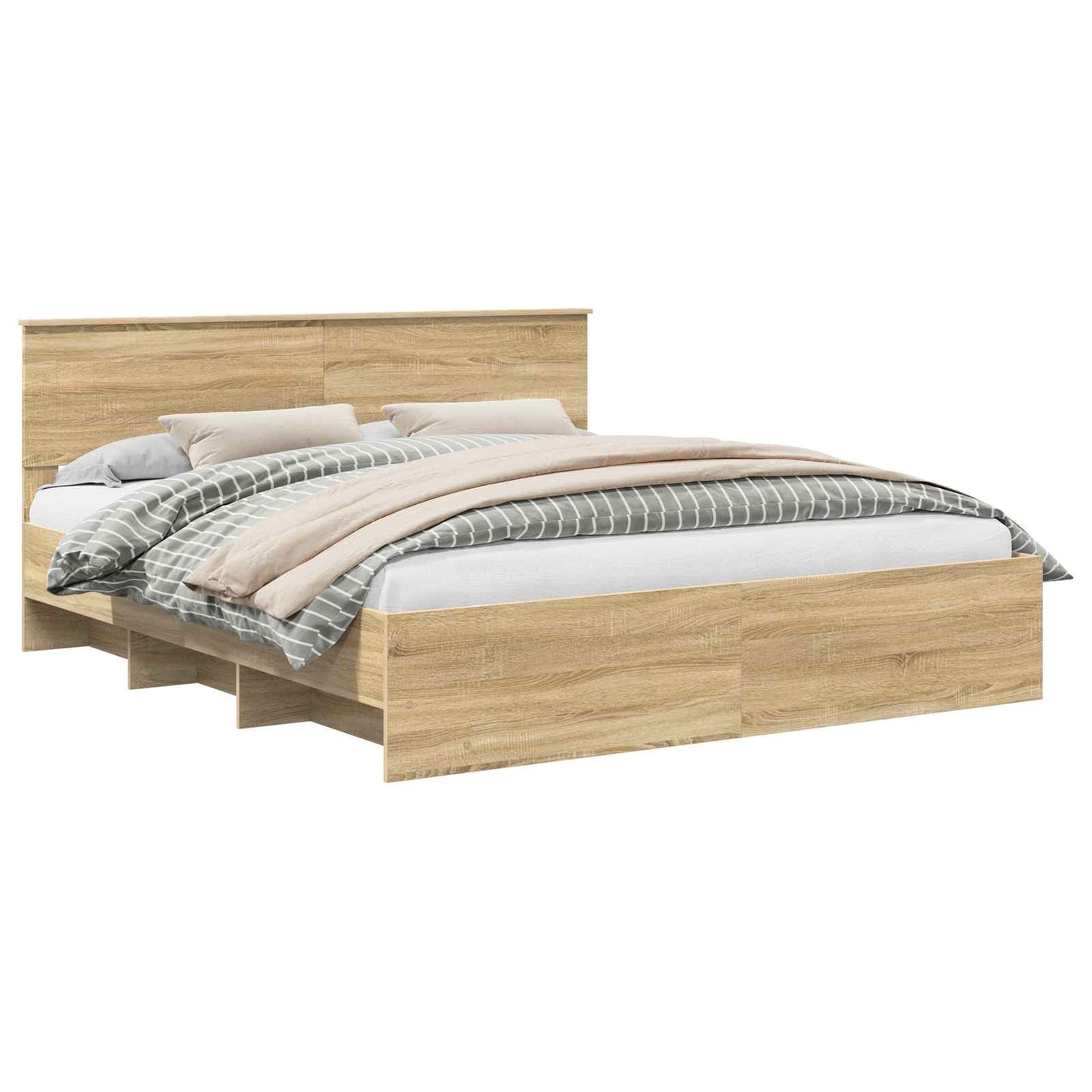 Bettrahmen mit Kopfteil Sonoma-Eiche 180 x 200 cm Holzwerkstoff