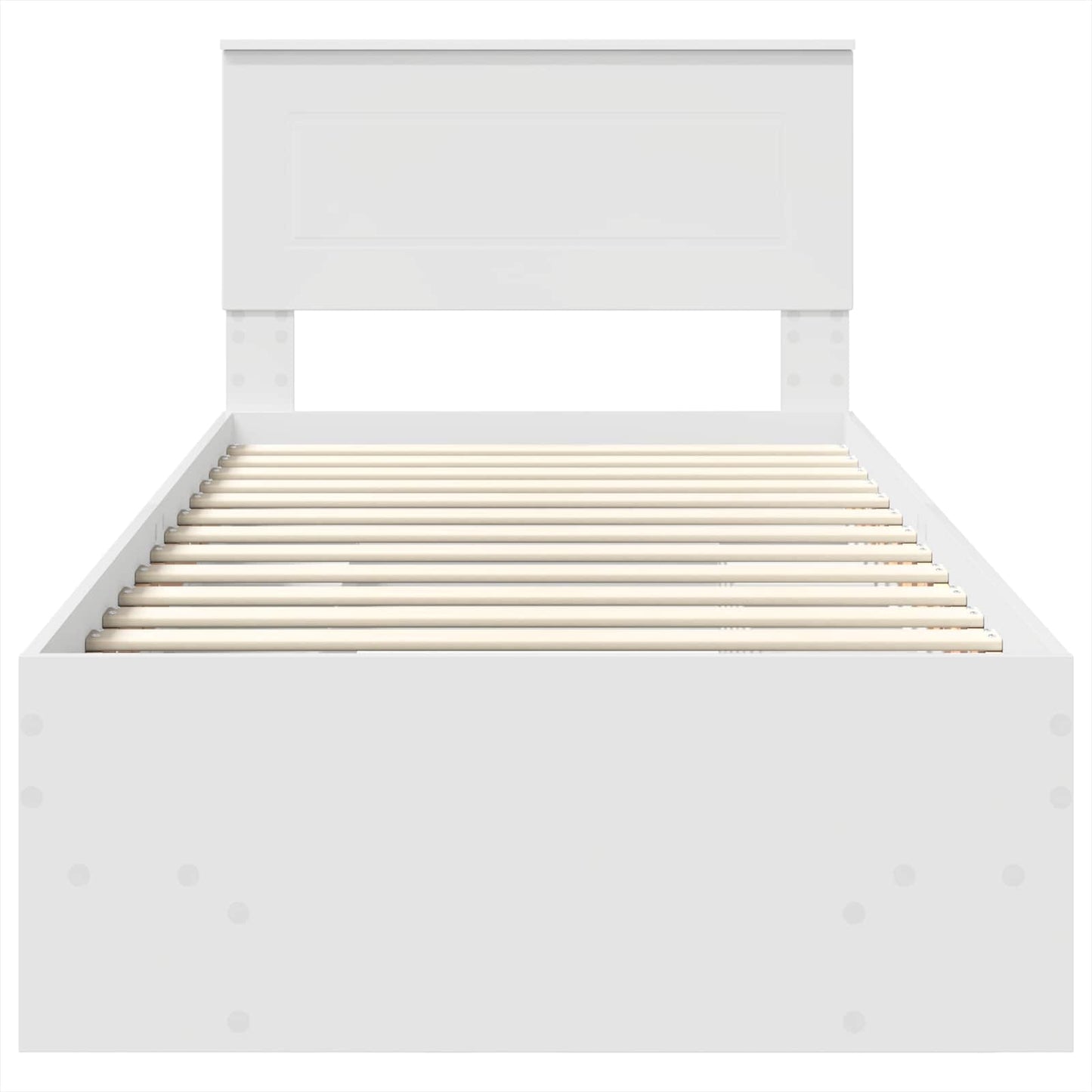 Bettrahmen mit Kopfteil Weiß 120 x 123 cm Holzwerkstoff