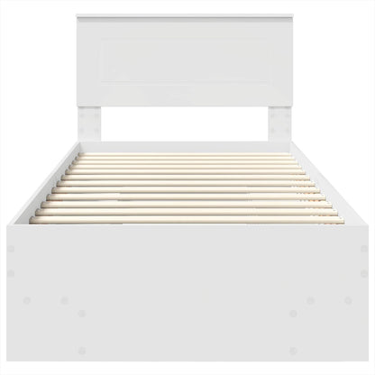 Bettrahmen mit Kopfteil Weiß 120 x 123 cm Holzwerkstoff