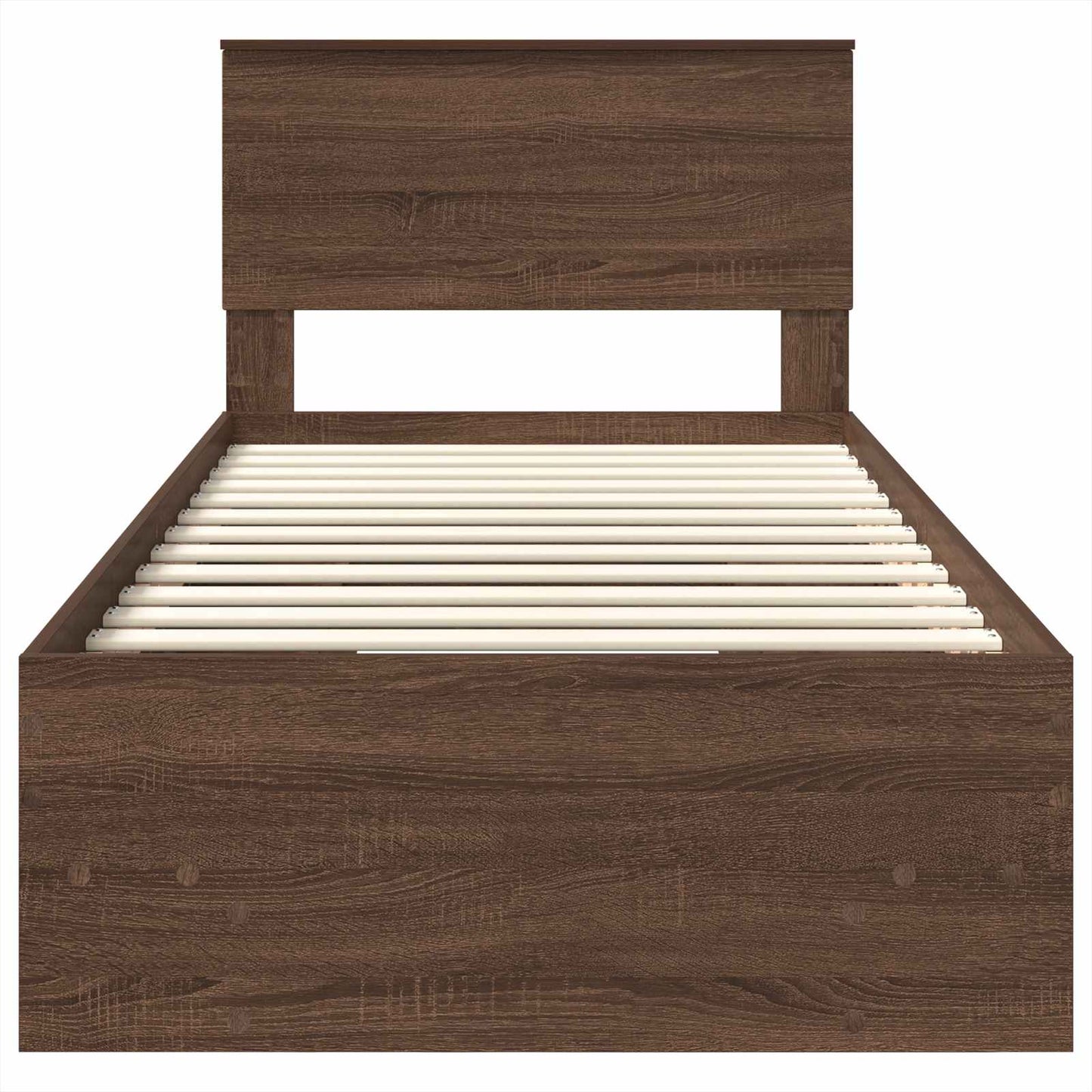 Bettrahmen Braun Eichen-Optik 120 x 123 cm Holzwerkstoff