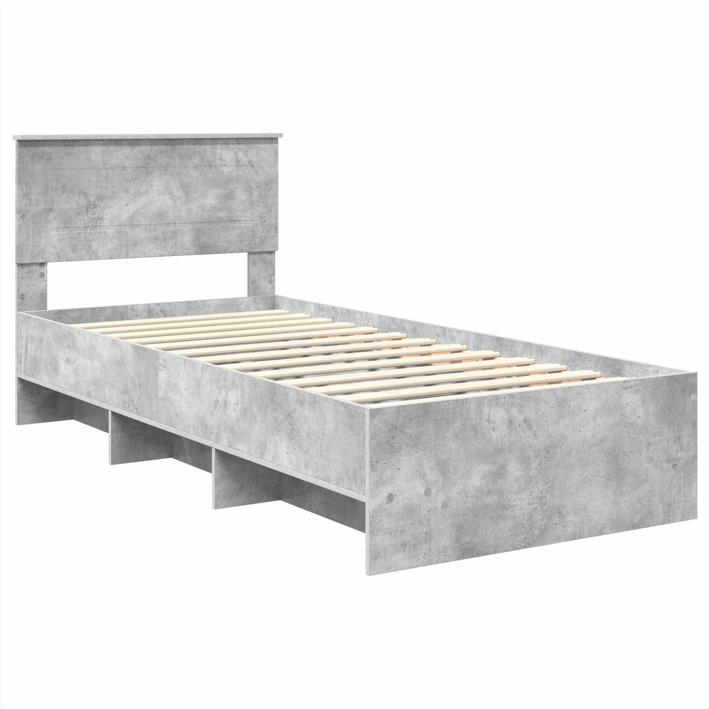 Bettrahmen mit Kopfteil Beton Grau 80 x 200 cm Holzwerkstoff