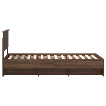 Bettrahmen Braun Eichen-Optik 80 x 200 cm Holzwerkstoff