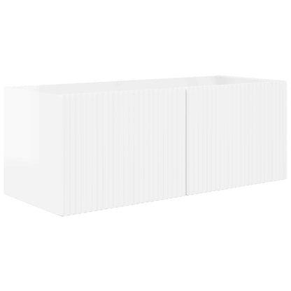 TV-Wandregal-Set 4 pcs Hochglanz Weiß Holzwerkstoff