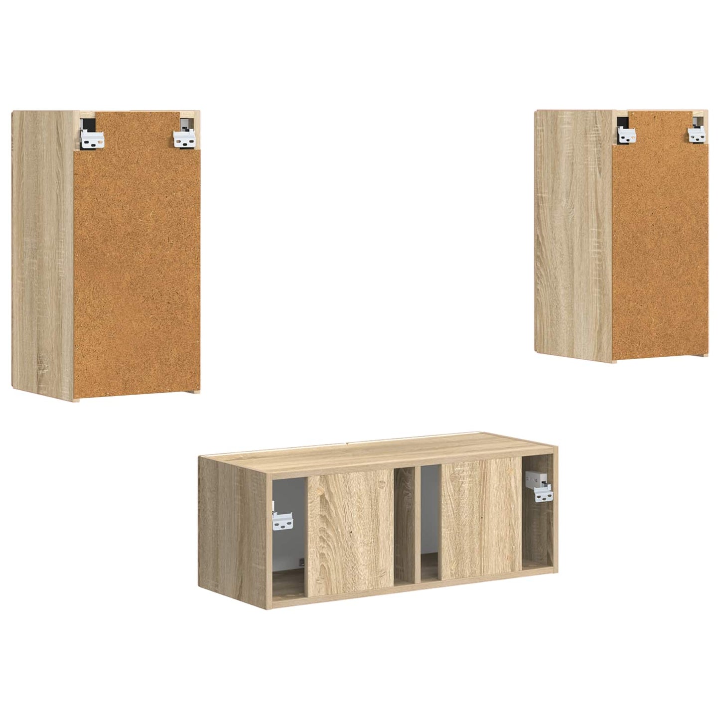 TV-Schrankset Wandmontiert 2 pcs Sonoma-Eiche Holzwerkstoff