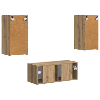 TV-Schrankset Wandmontiert 2 pcs Artisan-Eiche Holzwerkstoff