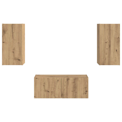 TV-Schrankset Wandmontiert 2 pcs Artisan-Eiche Holzwerkstoff