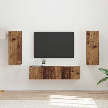 TV-Schrankset Wandmontiert 2 pcs Altholz Holzwerkstoff