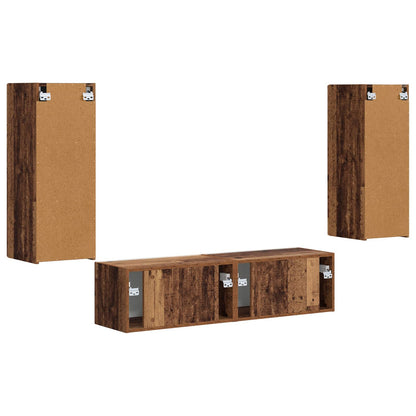 TV-Schrankset Wandmontiert 2 pcs Altholz Holzwerkstoff