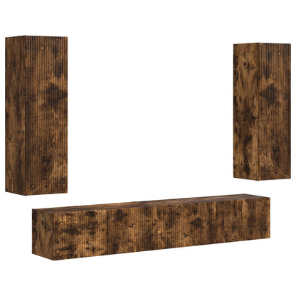 TV-Schrankset 3 pcs Geräucherte Eiche Holzwerkstoff
