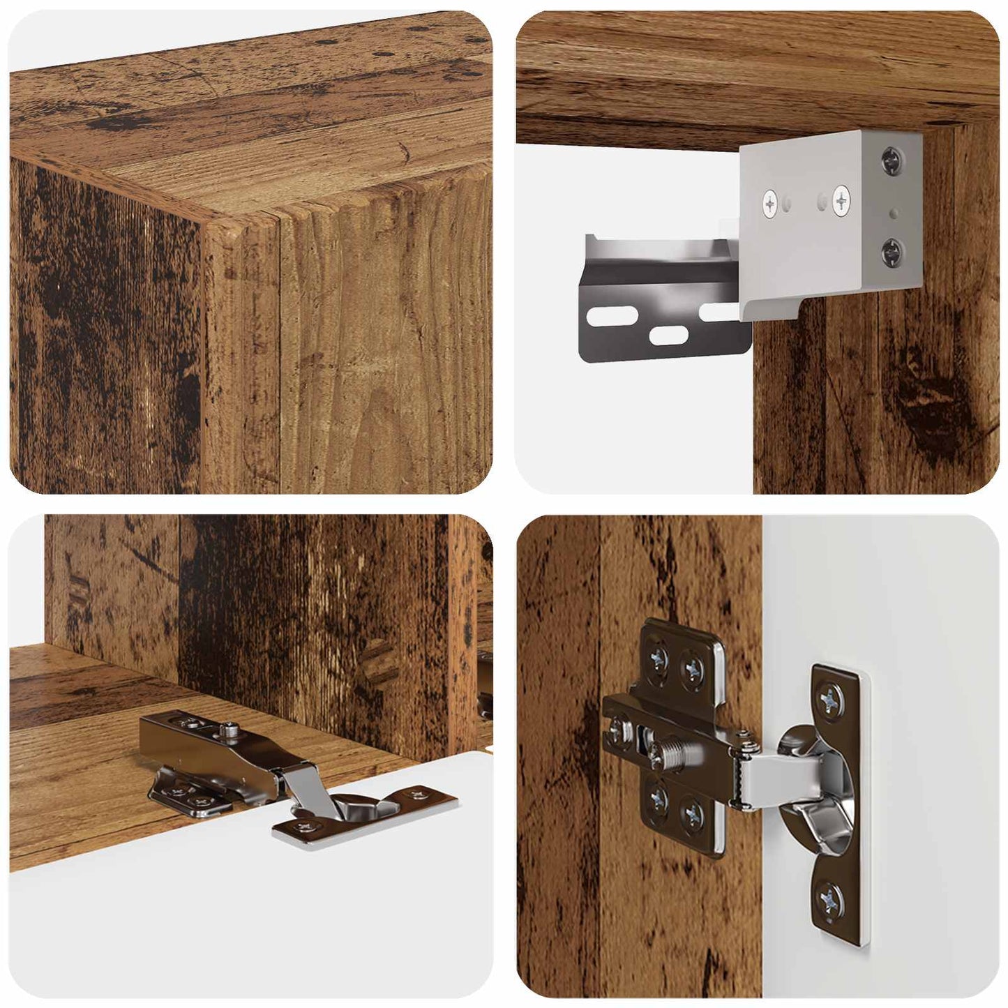 TV-Schrankset Wandmontiert 4 pcs Altholz Holzwerkstoff