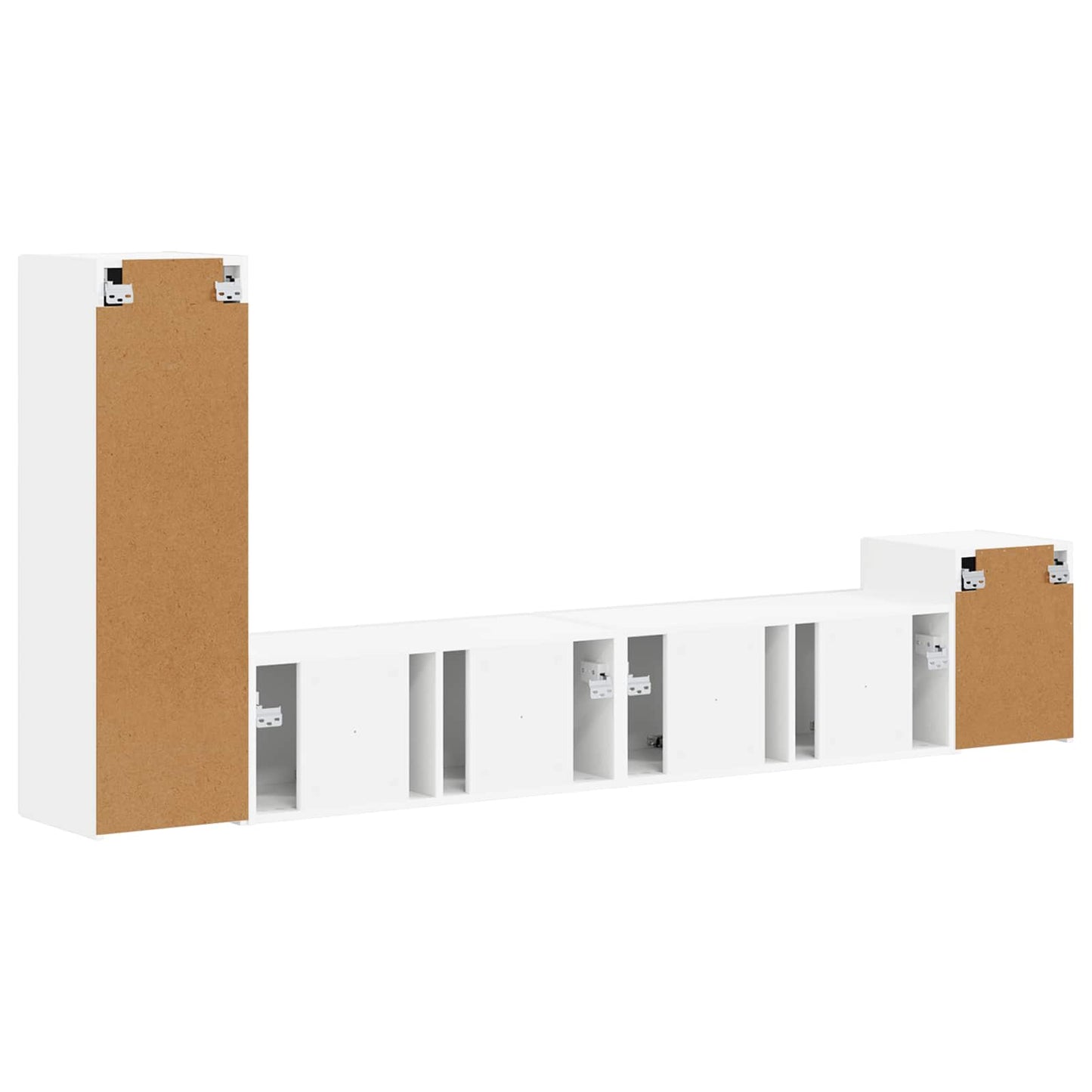 TV-Schrankset Wandmontiert 3 pcs Weiß Holzwerkstoff