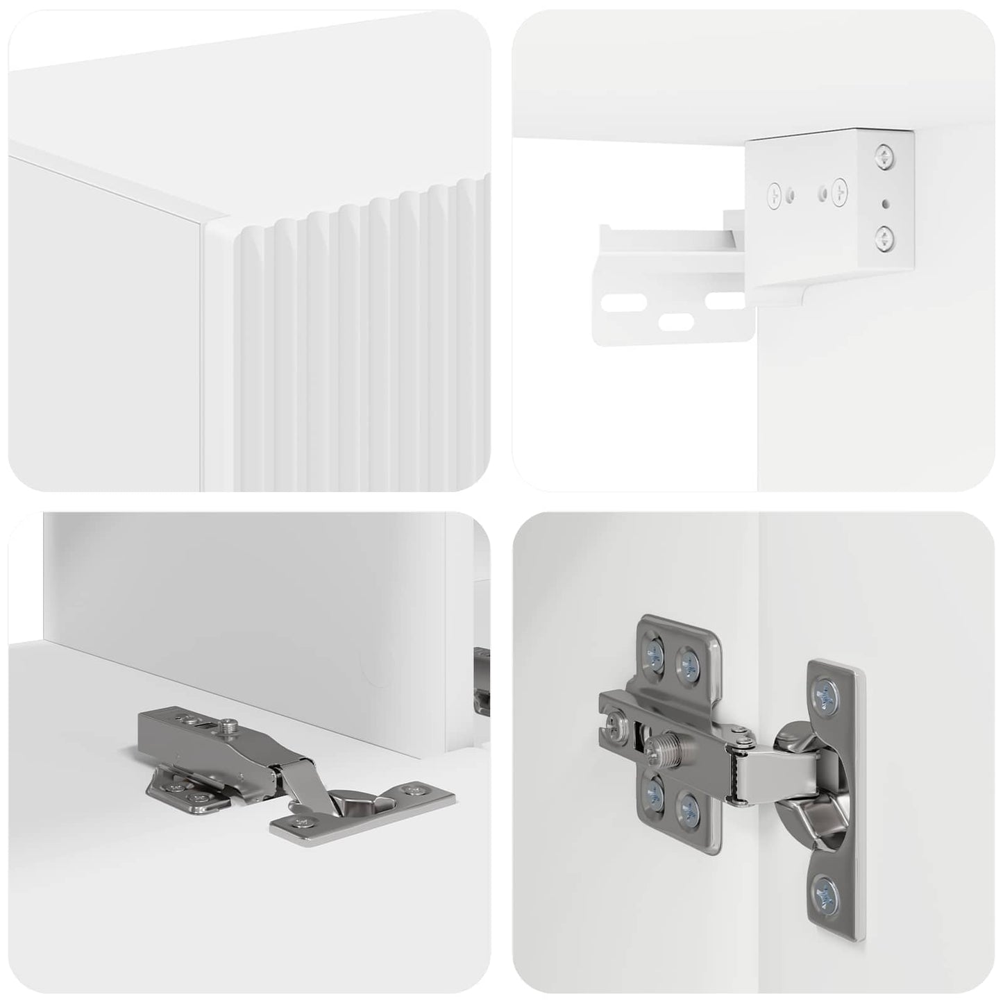 TV-Schrankset Wandmontiert 4 pcs Weiß Holzwerkstoff