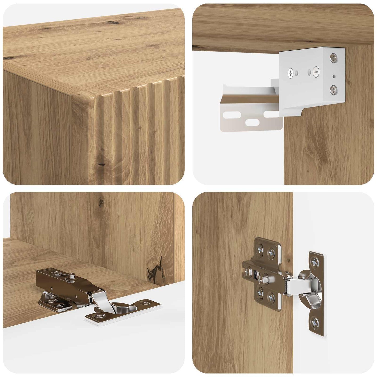 TV-Schrankset Wandmontiert 4 pcs Artisan-Eiche Holzwerkstoff