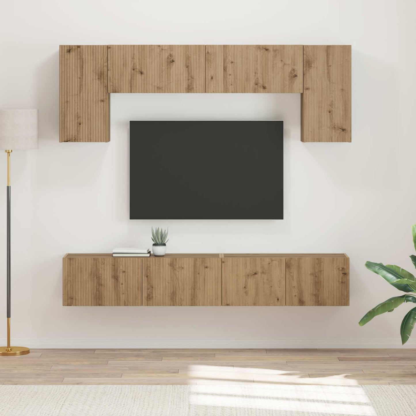 TV-Schrankset Wandmontiert 5 pcs Altholz Holzwerkstoff