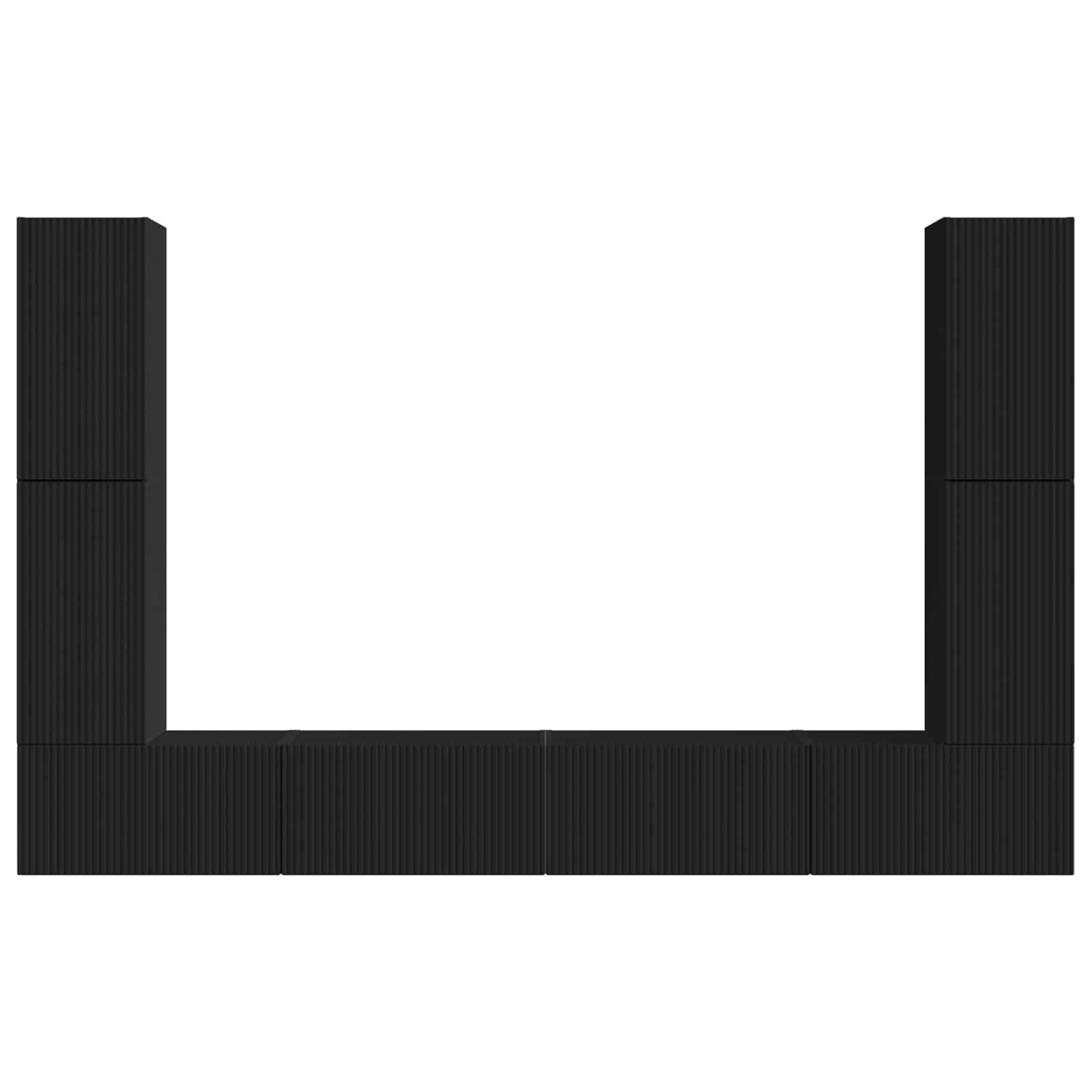 TV-Schrankset 8 pcs Schwarz Holzwerkstoff