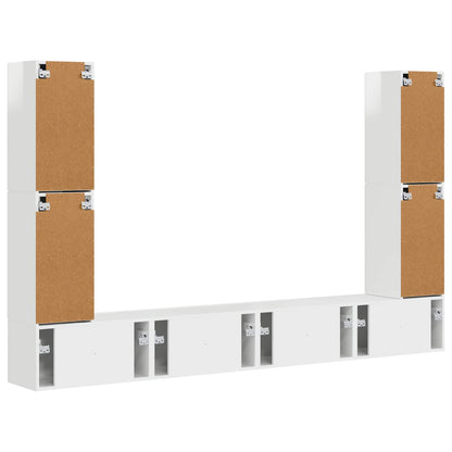 TV-Schrankset 8 pcs Hochglanz Weiß Holzwerkstoff