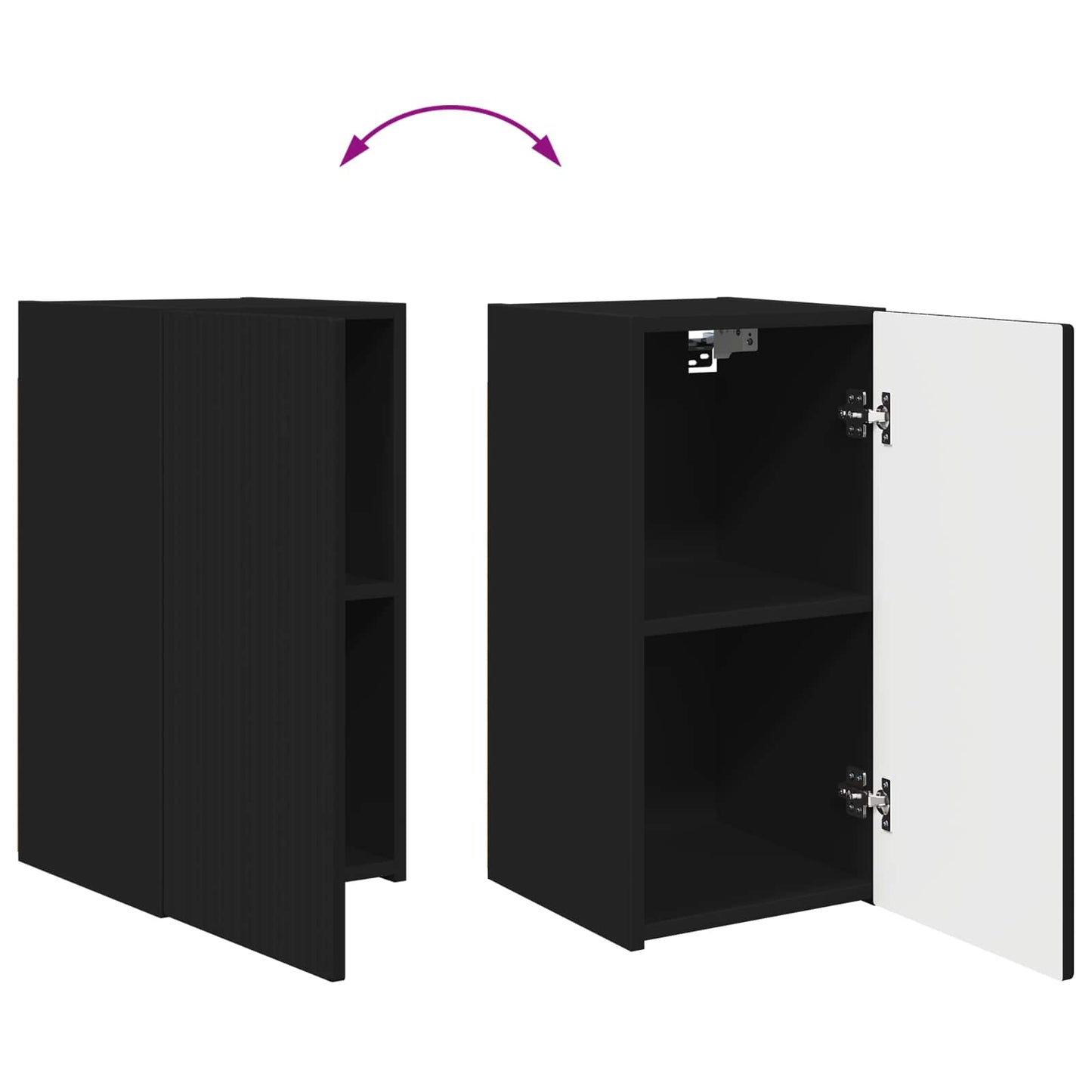 TV-Schrankset 4 pcs Schwarz Holzwerkstoff