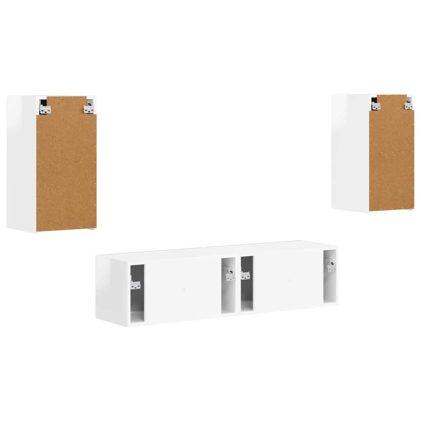 TV-Schrankset 4 pcs Hochglanz Weiß Holzwerkstoff