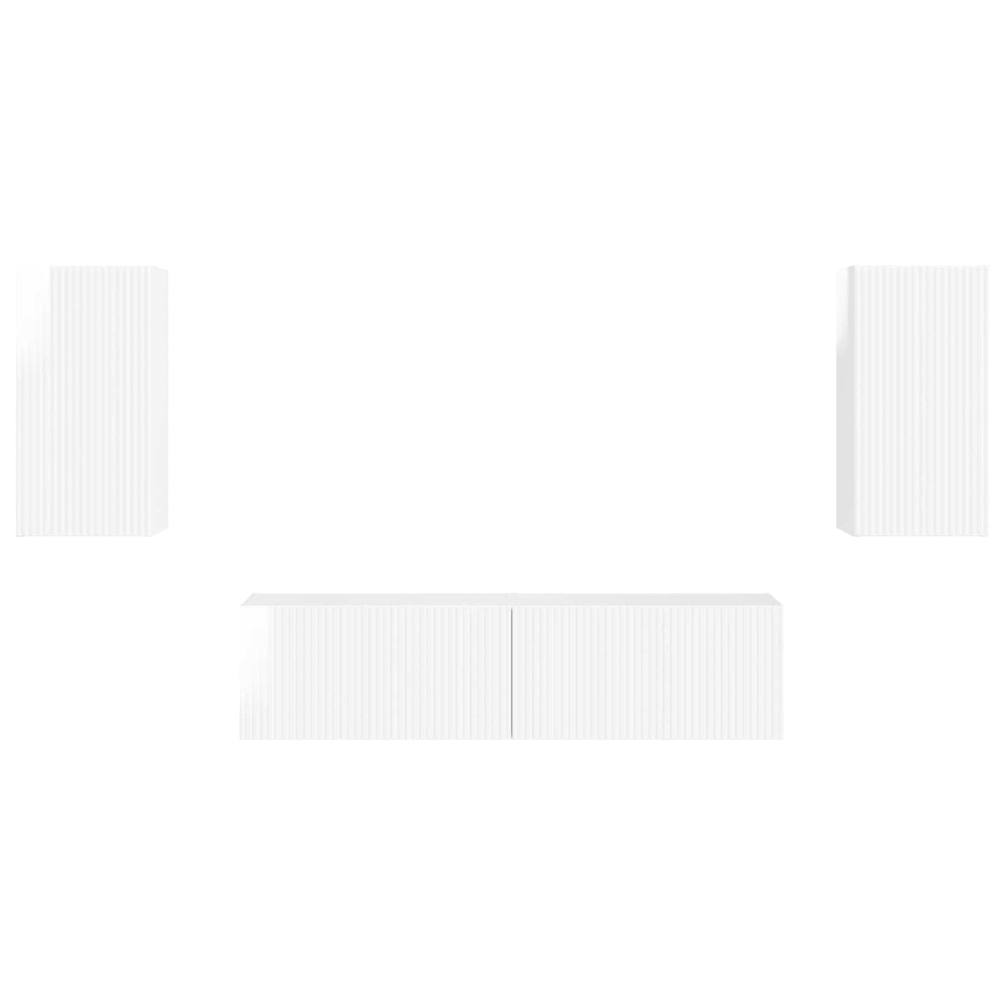 TV-Schrankset 4 pcs Hochglanz Weiß Holzwerkstoff