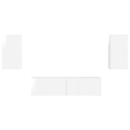 TV-Schrankset 4 pcs Hochglanz Weiß Holzwerkstoff