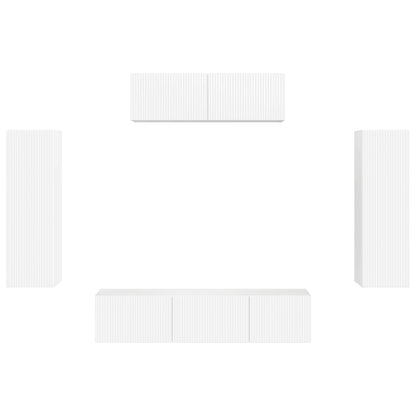 TV-Schränk 5 pcs Hochglanz Weiß