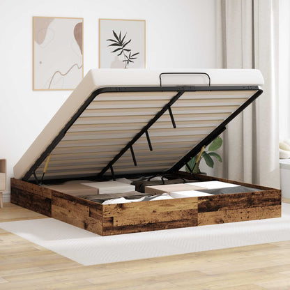 Ottoman Bettgestell Altholz 160 x 200 cm Holzwerkstoff