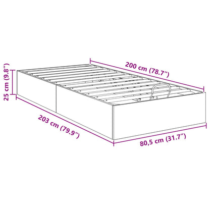 Ottoman Bettgestell Altholz 80,5 x 200 cm Holzwerkstoff