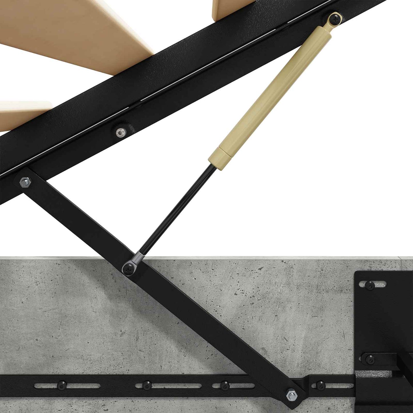 Ottoman Bettgestell Beton Grau 120 x 190 cm Holzwerkstoff