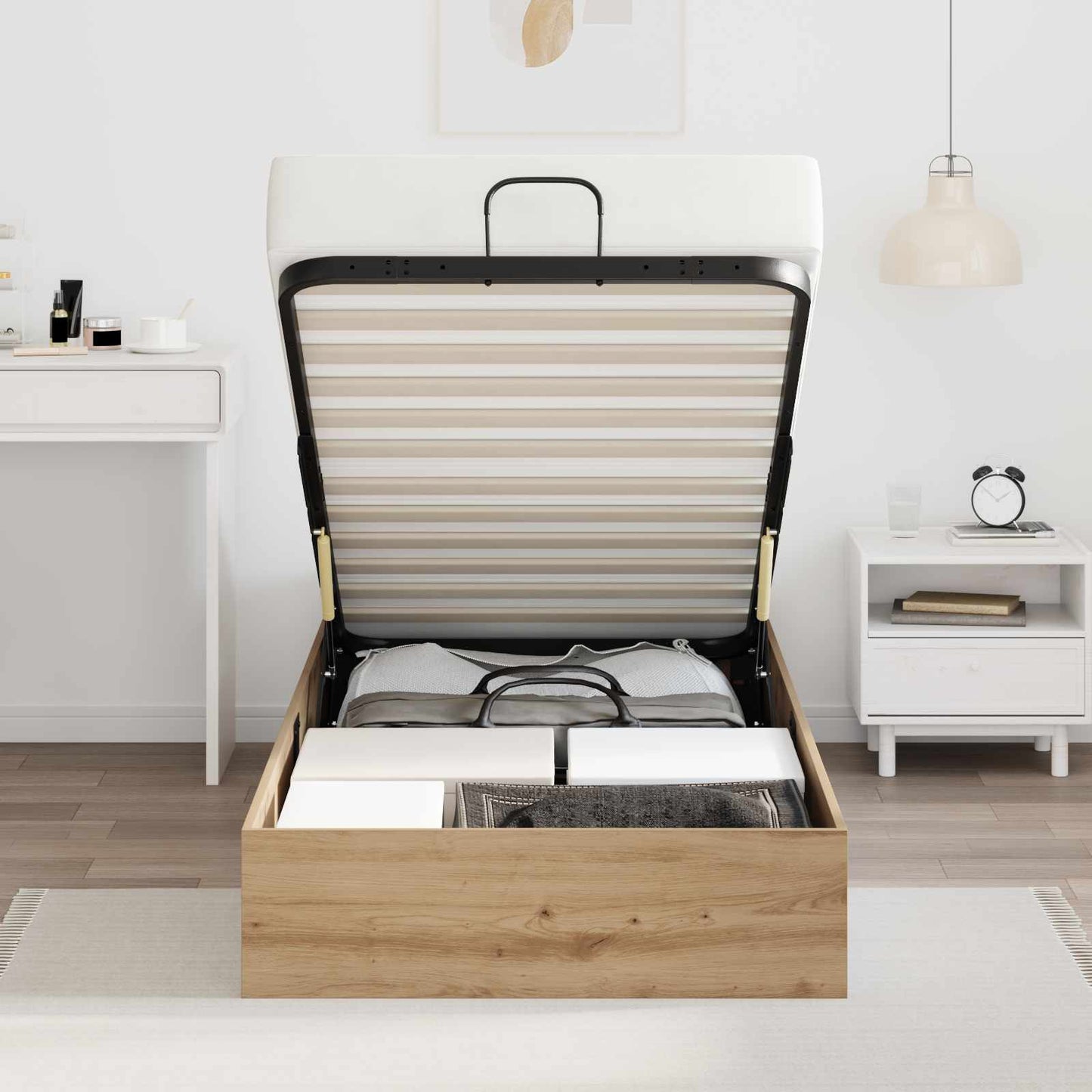 Ottoman Bettgestell Artisan-Eiche 193 x 120 x 25 cm