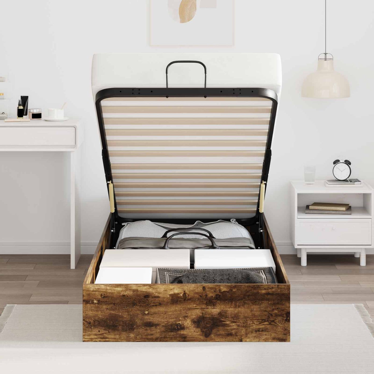 Ottoman Bettgestell Geräucherte Eiche 75,5 x 190 cm