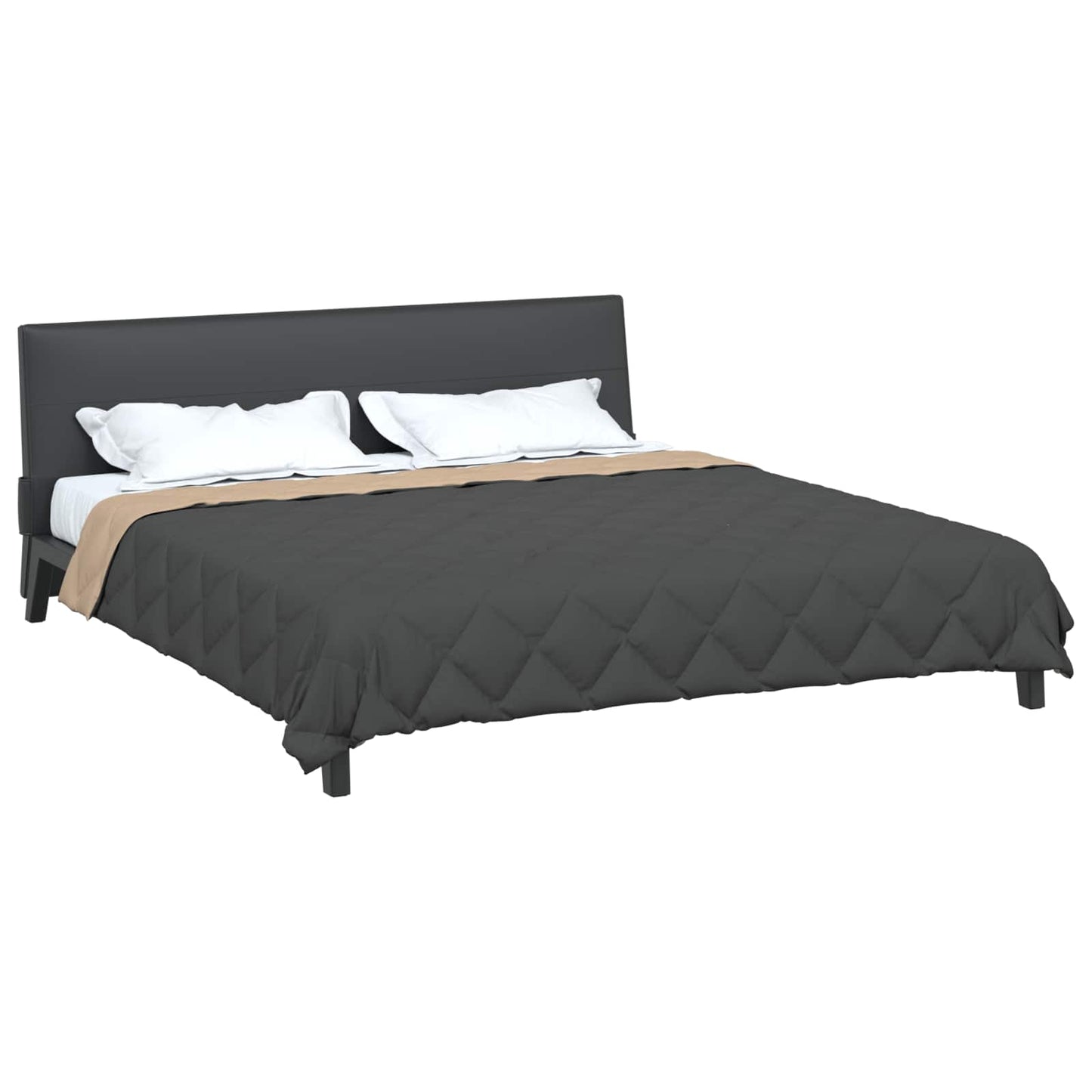 Sommerdecke Anthrazit und Taupe 200 x 200 cm Mikrofaser