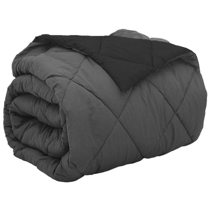 Ganzjahresbettdecke Schwarz und Anthrazit 220 x 200 cm