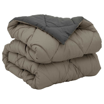 Ganzjahresbettdecke Hellgrau und Anthrazit 220 x 135 cm