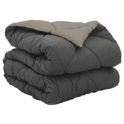 Ganzjahresbettdecke Hellgrau und Anthrazit 220 x 155 cm