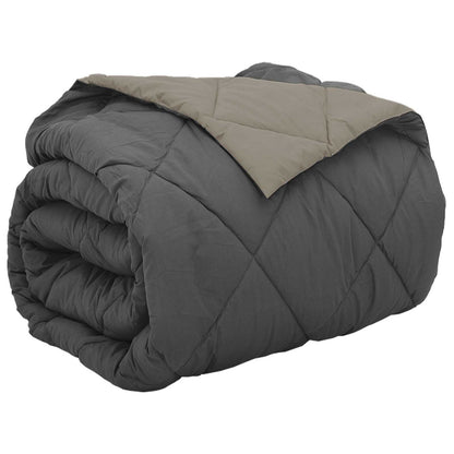 Ganzjahresbettdecke Hellgrau und Anthrazit 220 x 240 cm