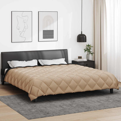 Winterbettdecke Schwarz und Taupe 240 x 260 cm Mikrofaser