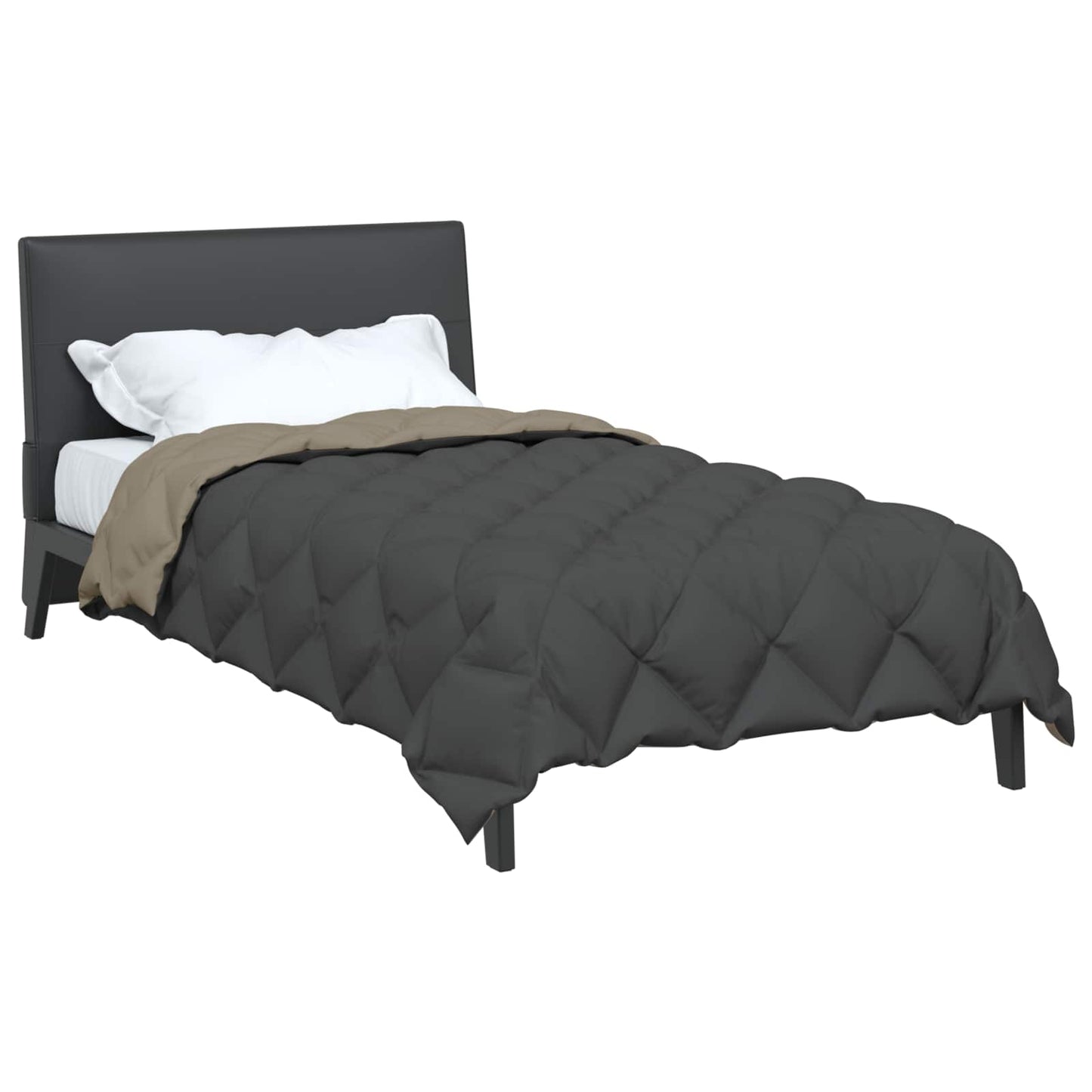 Winterbettdecke Hellgrau und Anthrazit 220 x 135 cm Mikrofaser