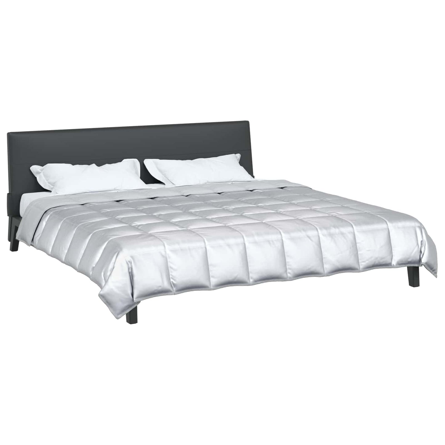 Ganzjahresbettdecke Silber 240 x 200 cm Satin und Mikrofaser