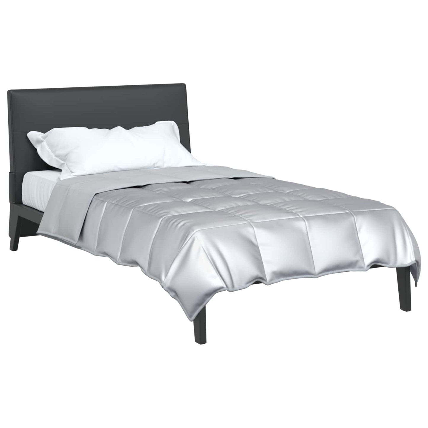 Ganzjahresbettdecke Silber 220 x 155 cm Satin und Mikrofaser