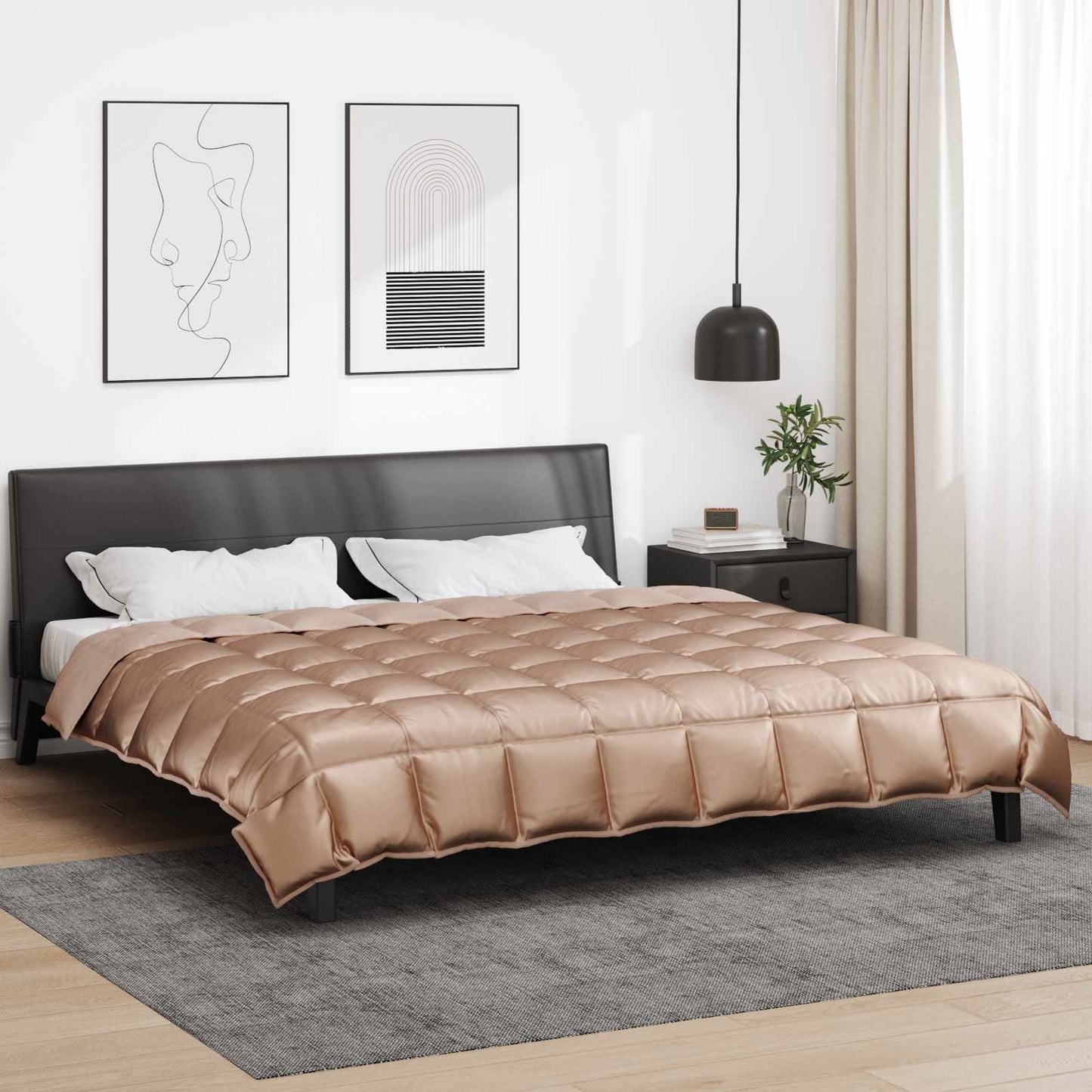 Winterbettdecke Gold 200 x 200 cm Satin und Mikrofaser