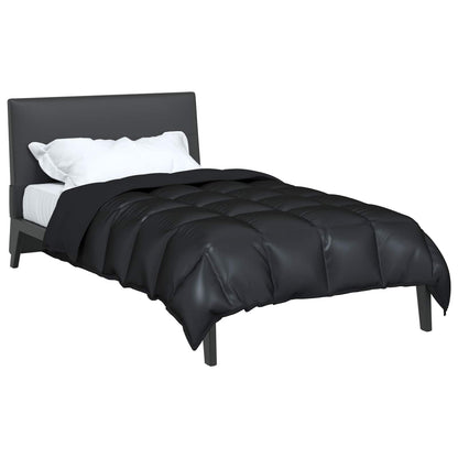 Winterbettdecke Schwarz 220 x 155 cm Satin und Mikrofaser